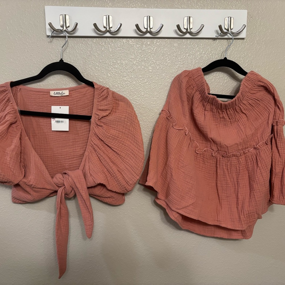 Pink 2 piece skirt set